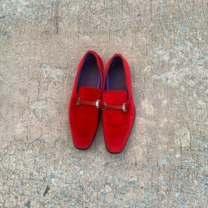 All Red suede men’s loafers